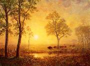 Albert Bierstadt Sunset on the Mountain oil painting artist